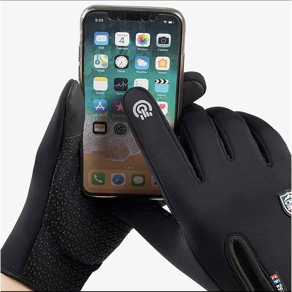 Winter Warm Running Cycling Gloves - Cold Weather Ski Thermal Sports Bike Black